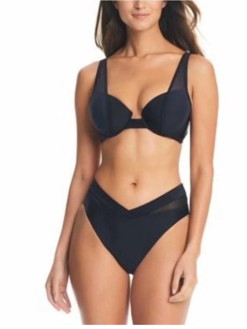 NWOT, Bar III Black Natural Beauty Balconette Bikini. Size M
